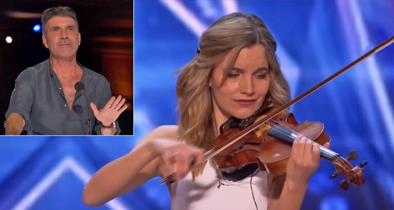 Simon Cowell almost hits his red buzzer on Gabriella Laberge and then she does THIS